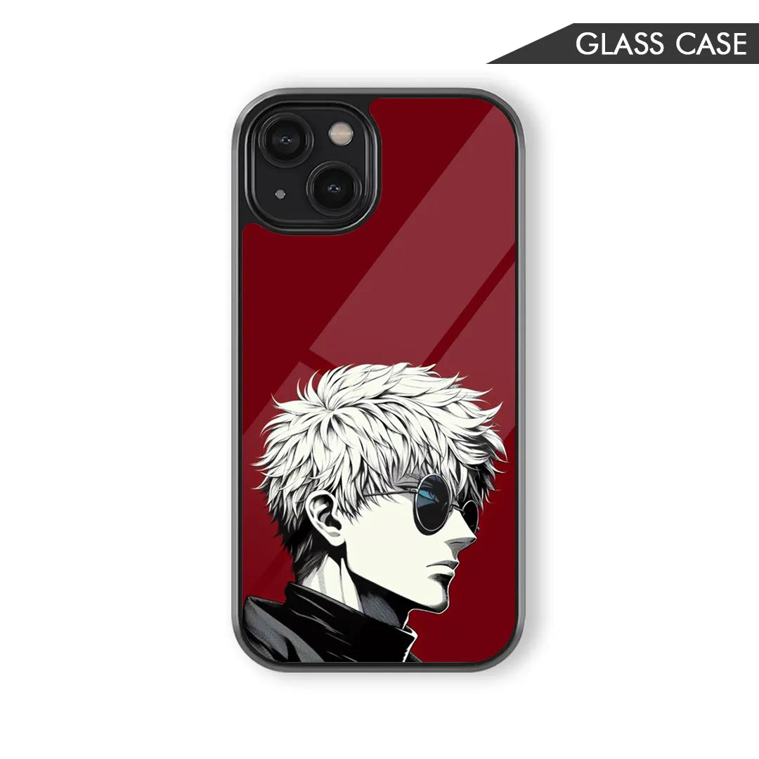 Satoru Gojo: Minimalist Red Void Glass Case