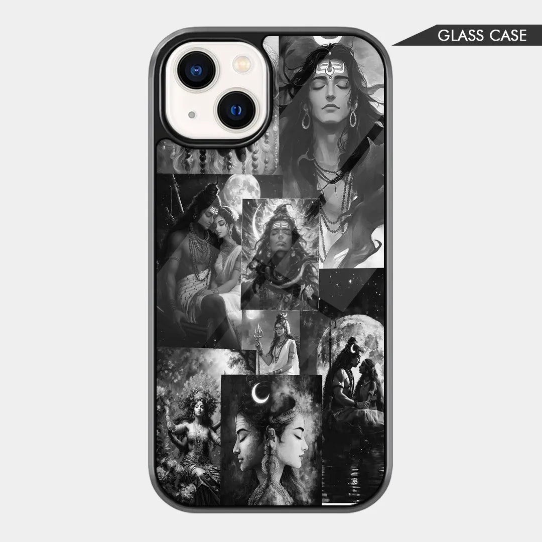 Ethereal Noir: B&W Goddess Aesthetic Collage Glass Case