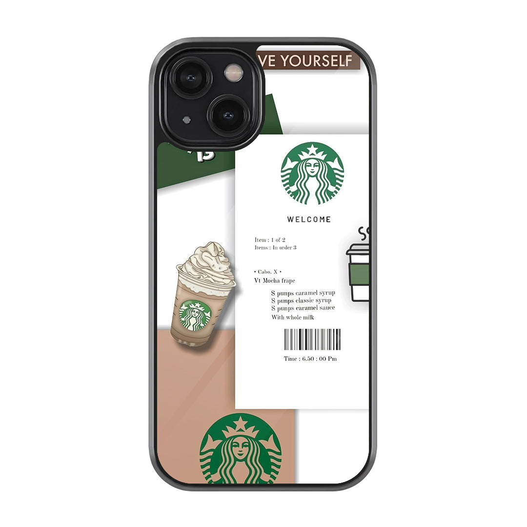 Starbucks Vibe Collage Aesthetic Glass Phone Case – Coffee Lover Girls Cover