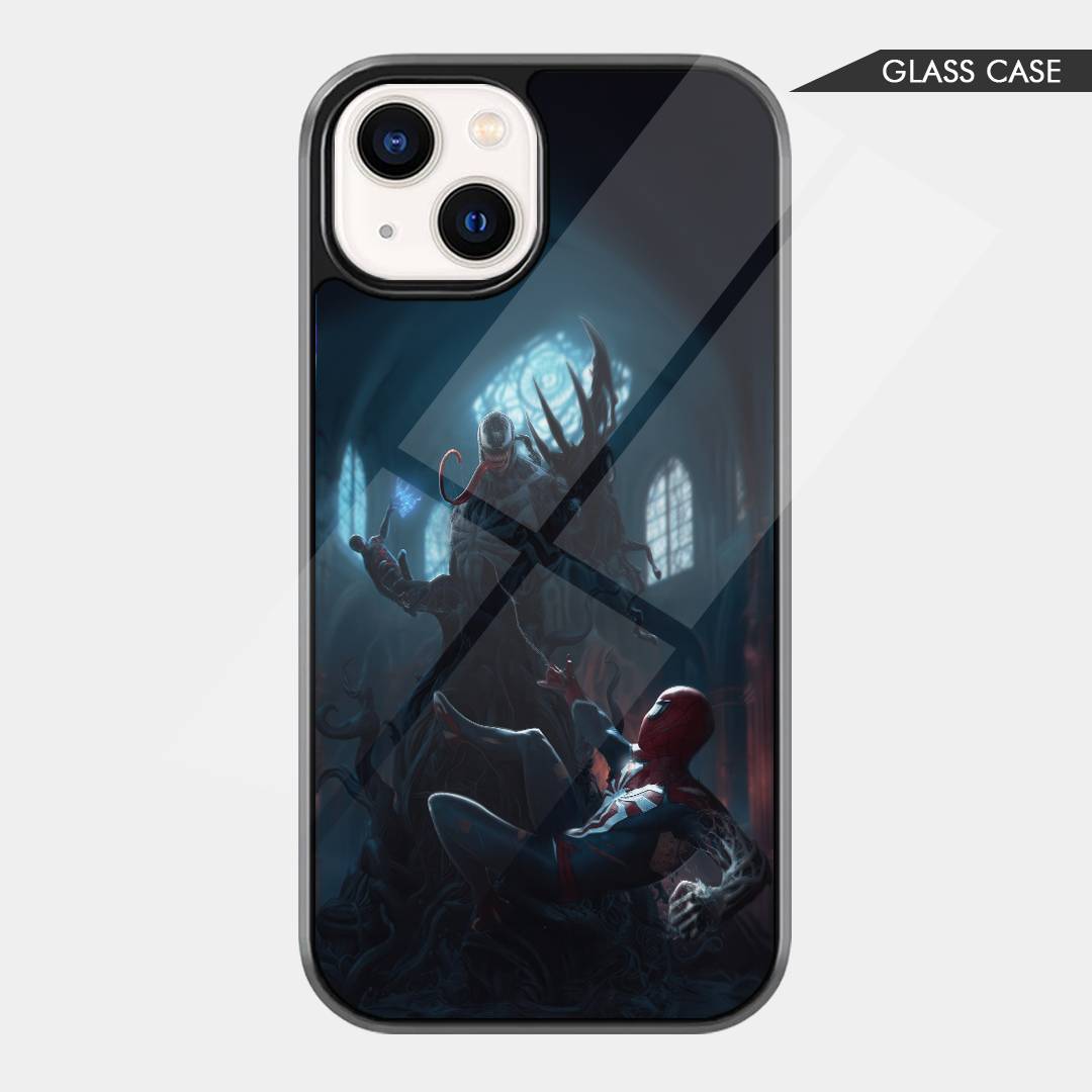 Spiderman x Venom Cathedral Glass Phone Case – Superhero Comic Phone Cover