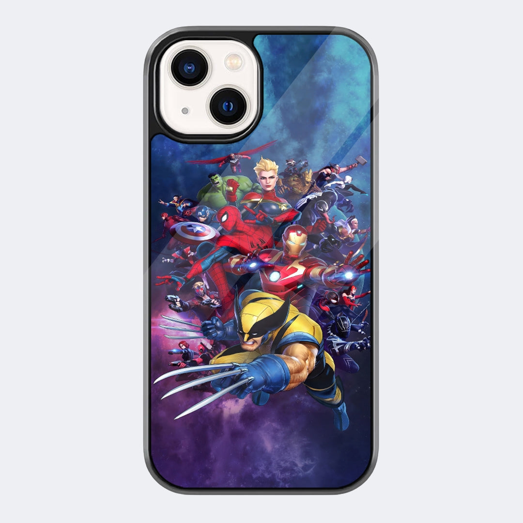 Superman Dark Emblem Phone Case featuring a glowing red Superman-style shield logo on a deep black geometric background