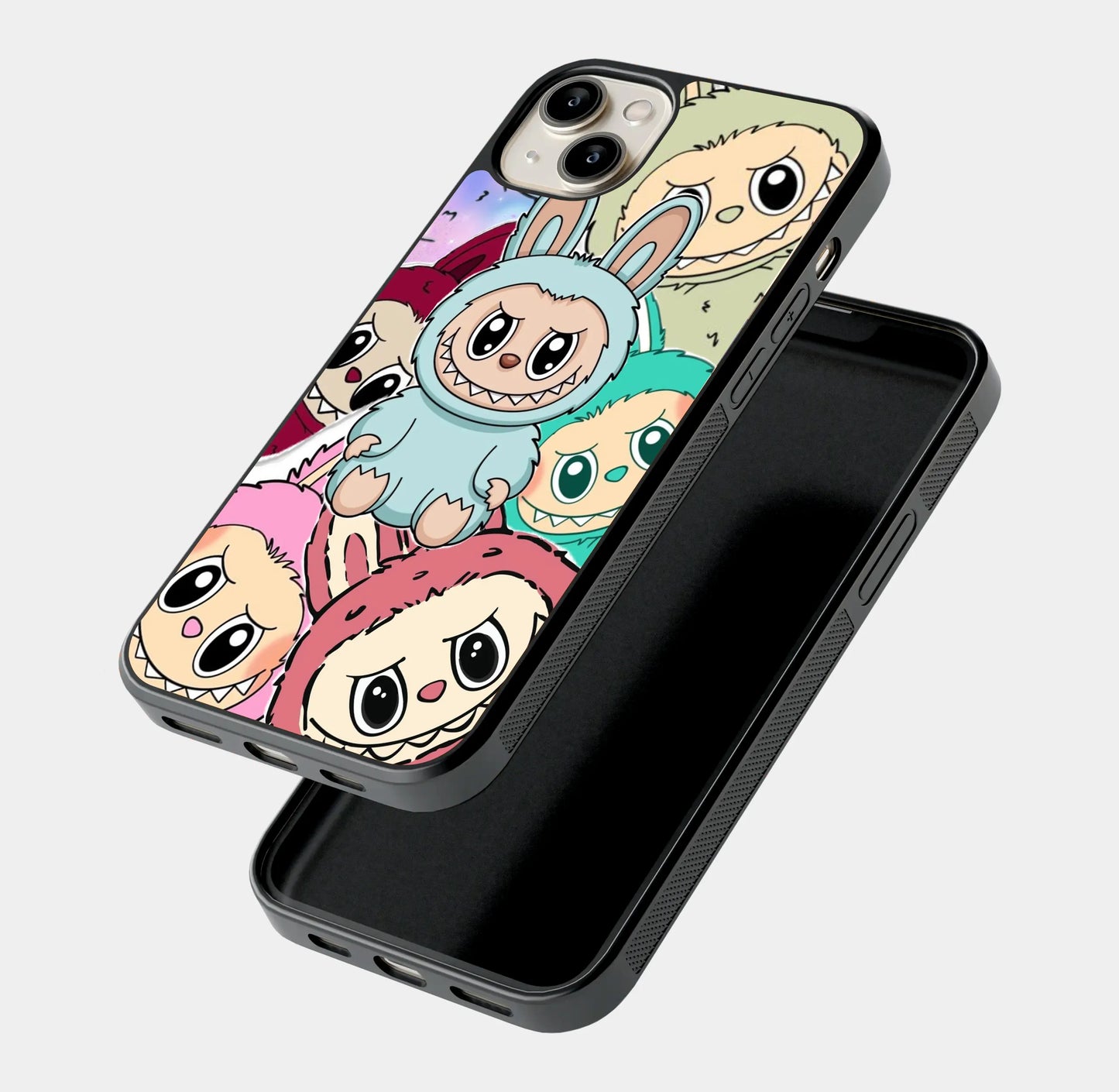 Vibrant Labubu Doll Face Close-Up Collage