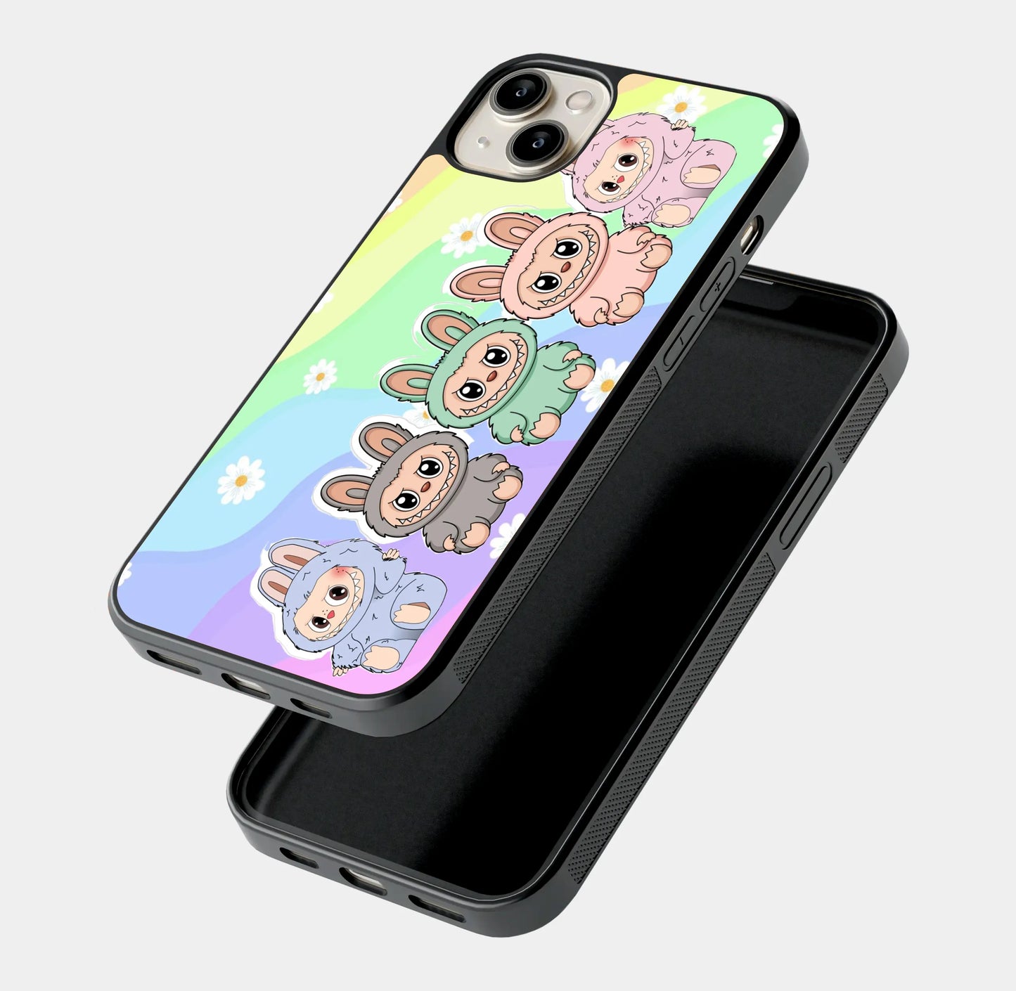 Pastel Rainbow Wave Labubu Doll Squad