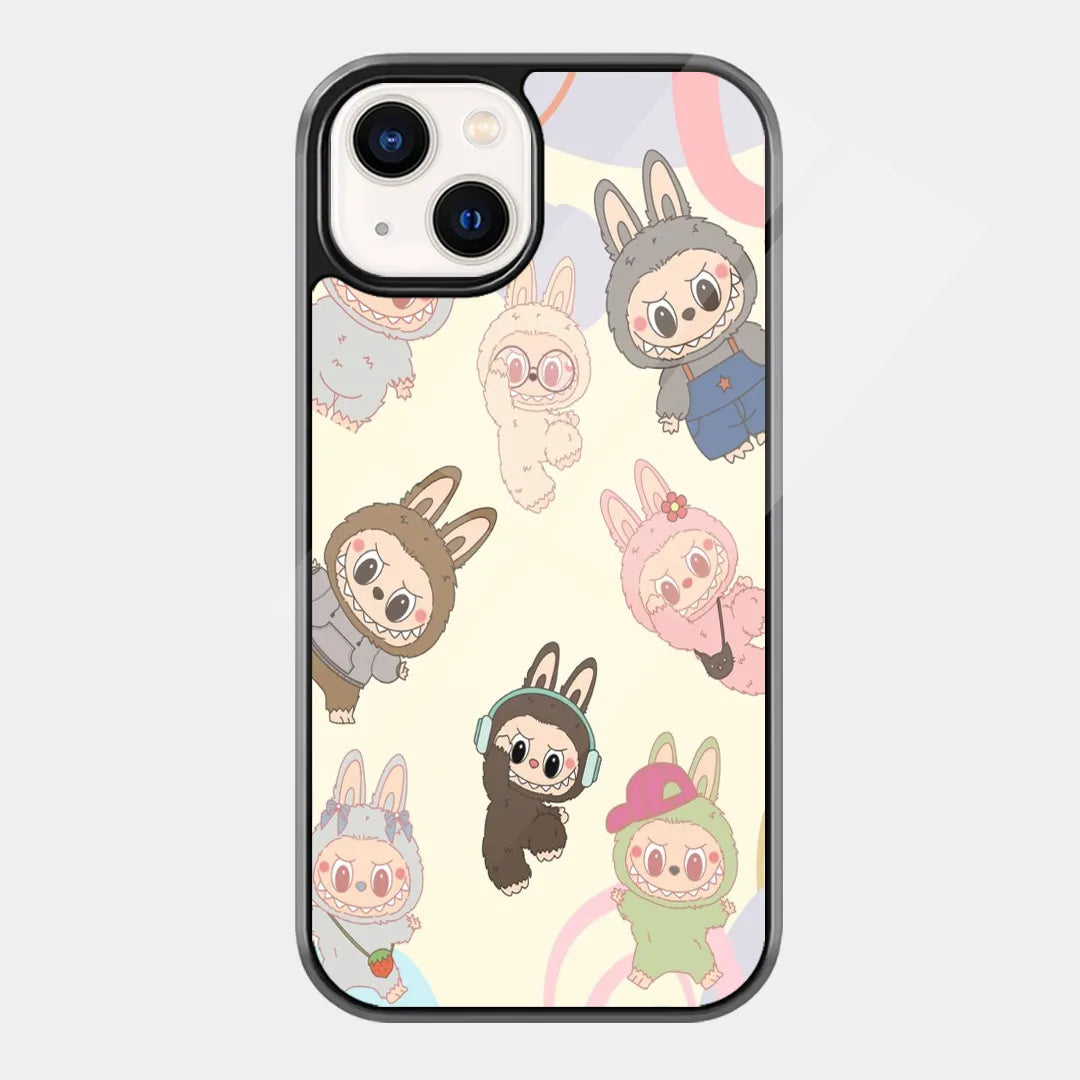 Labubu Kawaii Charm Phone Case featuring kawaii Labubu character on a premium matte glass phone cover
