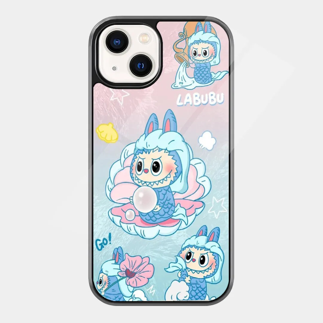 Labubu Playful Monster Phone Case featuring playful Labubu monster character on a premium matte glass phone cover