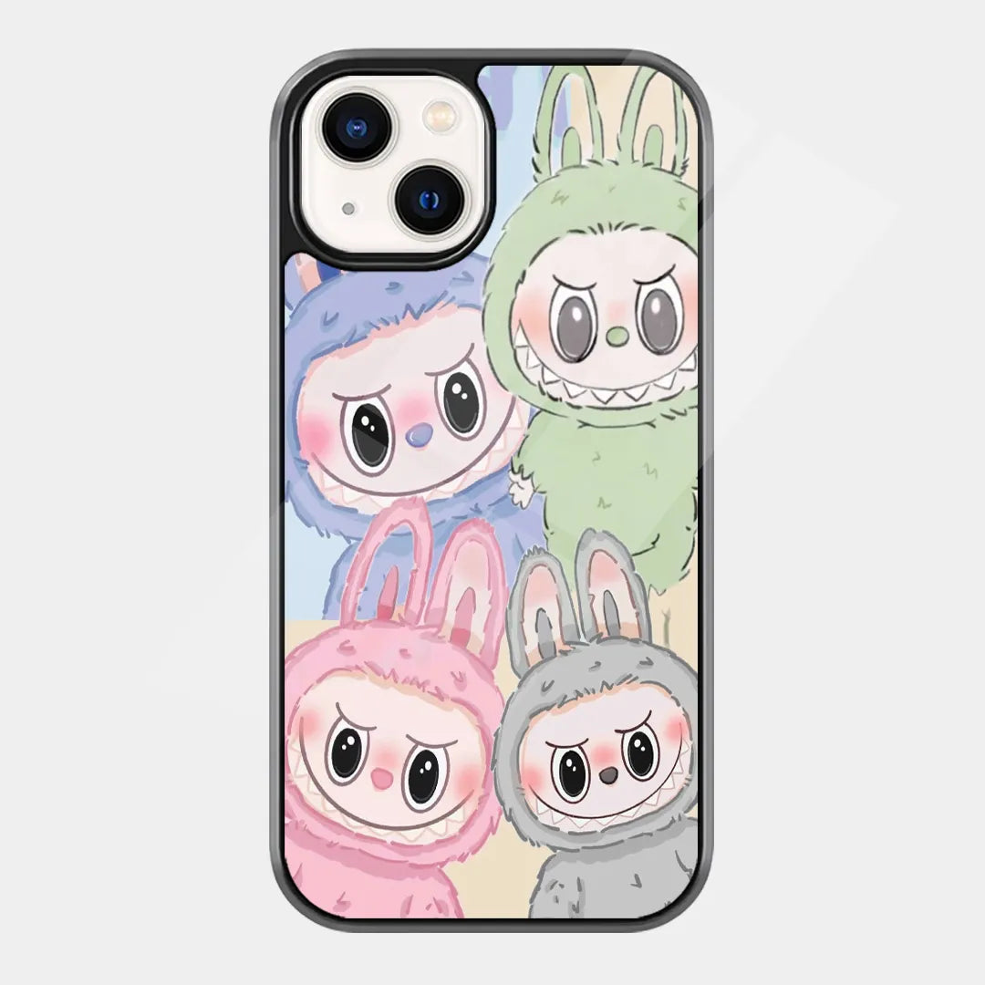 Labubu Cute Monster Glass Case featuring cute Labubu monster artwork on a premium matte glass phone cover