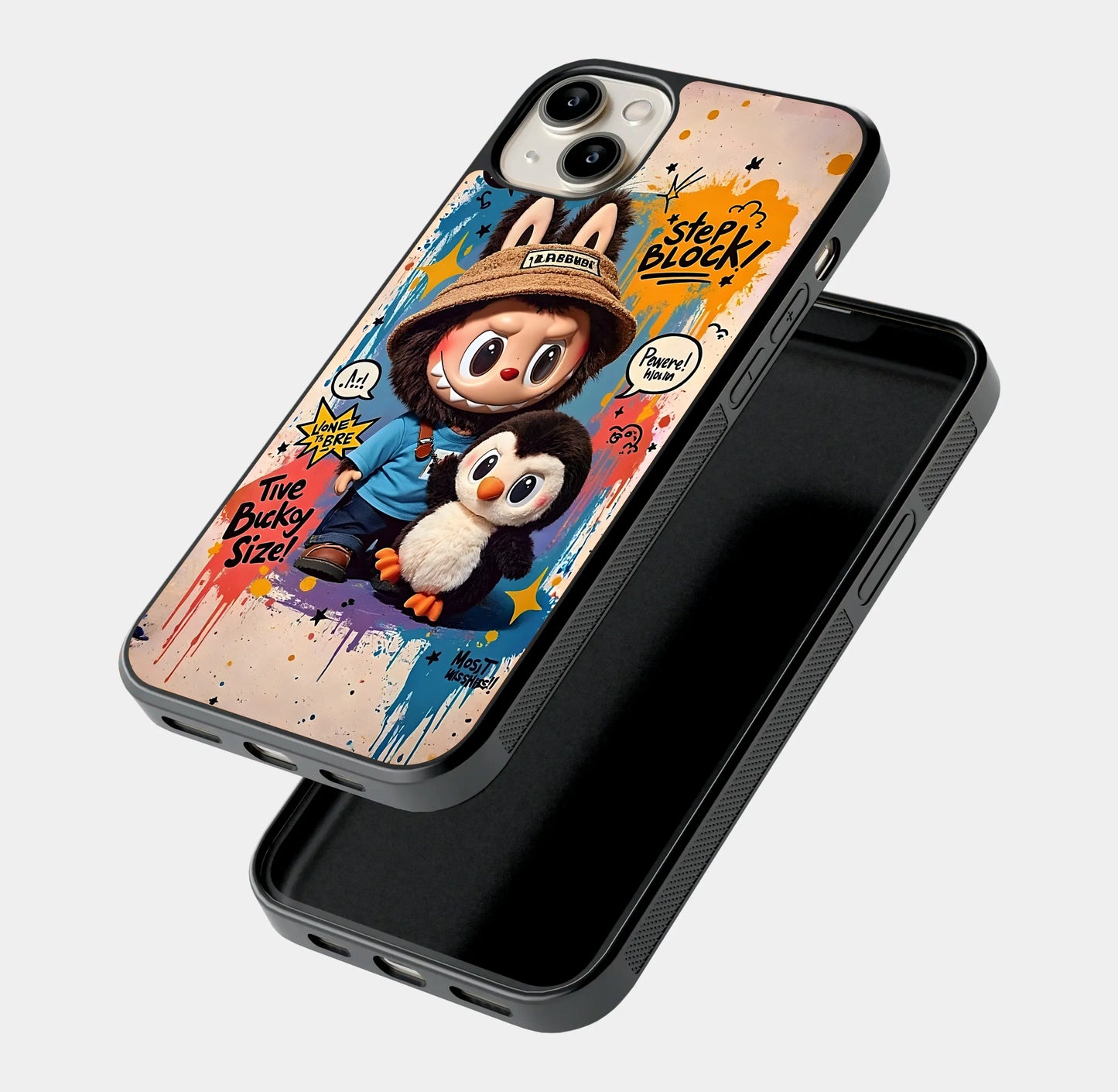 Street Style Labubu & Penguin Graffiti Art