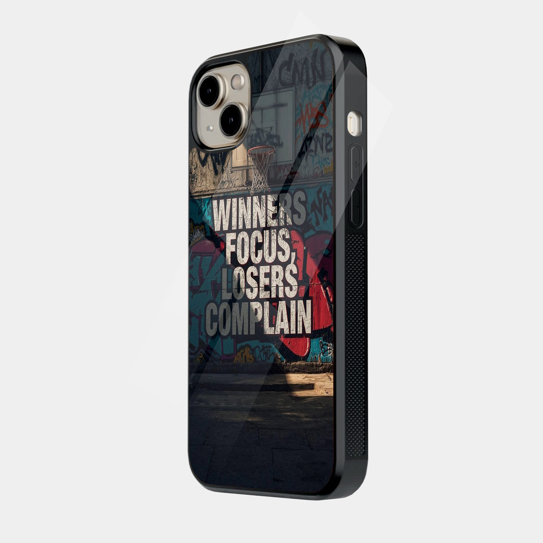 Winners Focus Quote iPhone case - side view