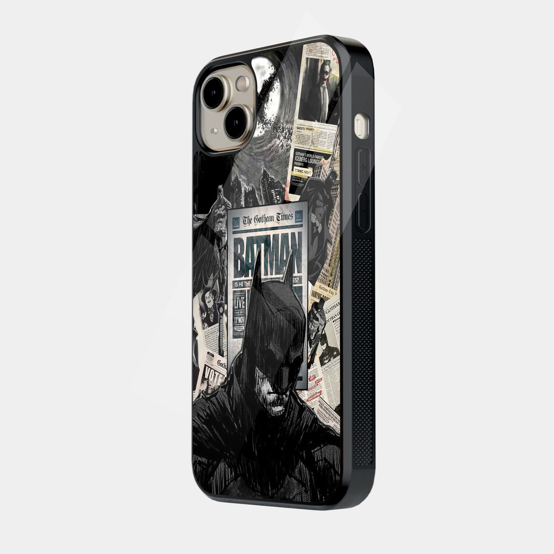 Batman Newspaper Collage iPhone case - side view