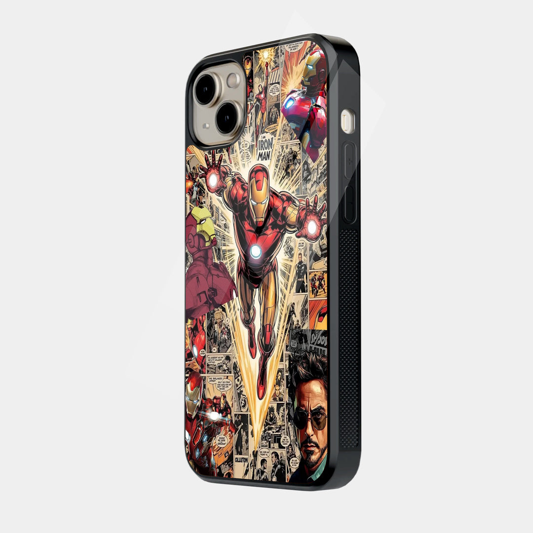 Iron Man Comic Collage iPhone case - side view