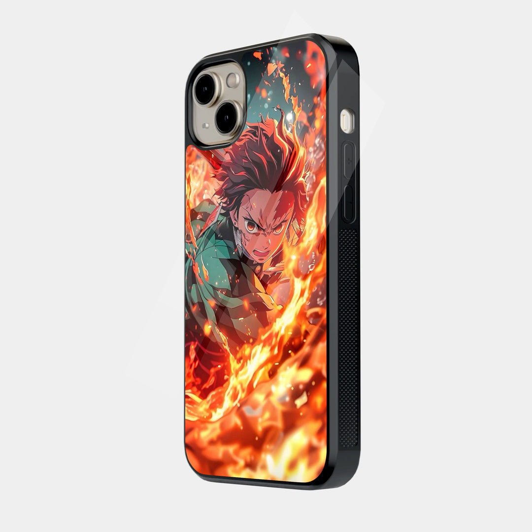 Flame Anime Hero iPhone case - side view