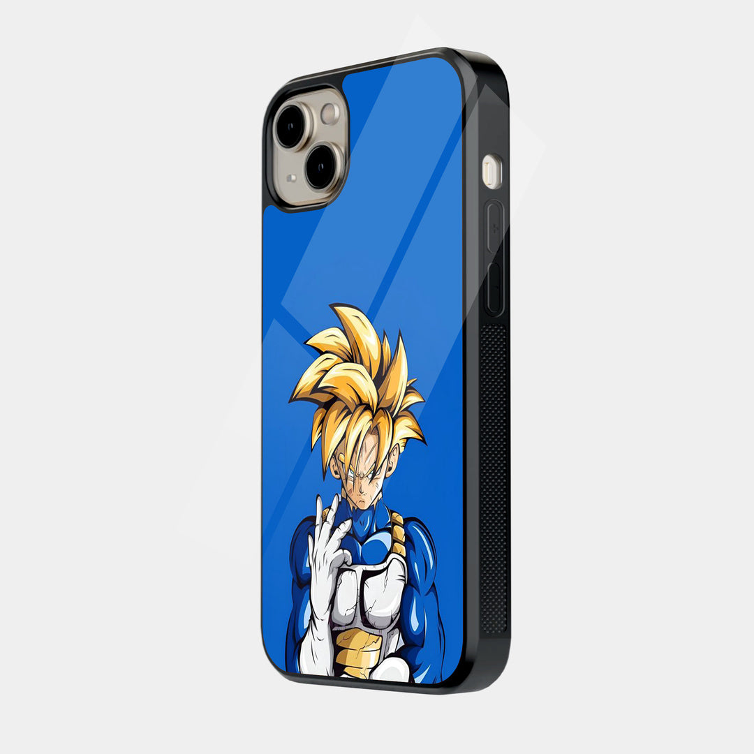 Super Saiyan on Blue iPhone case - side view