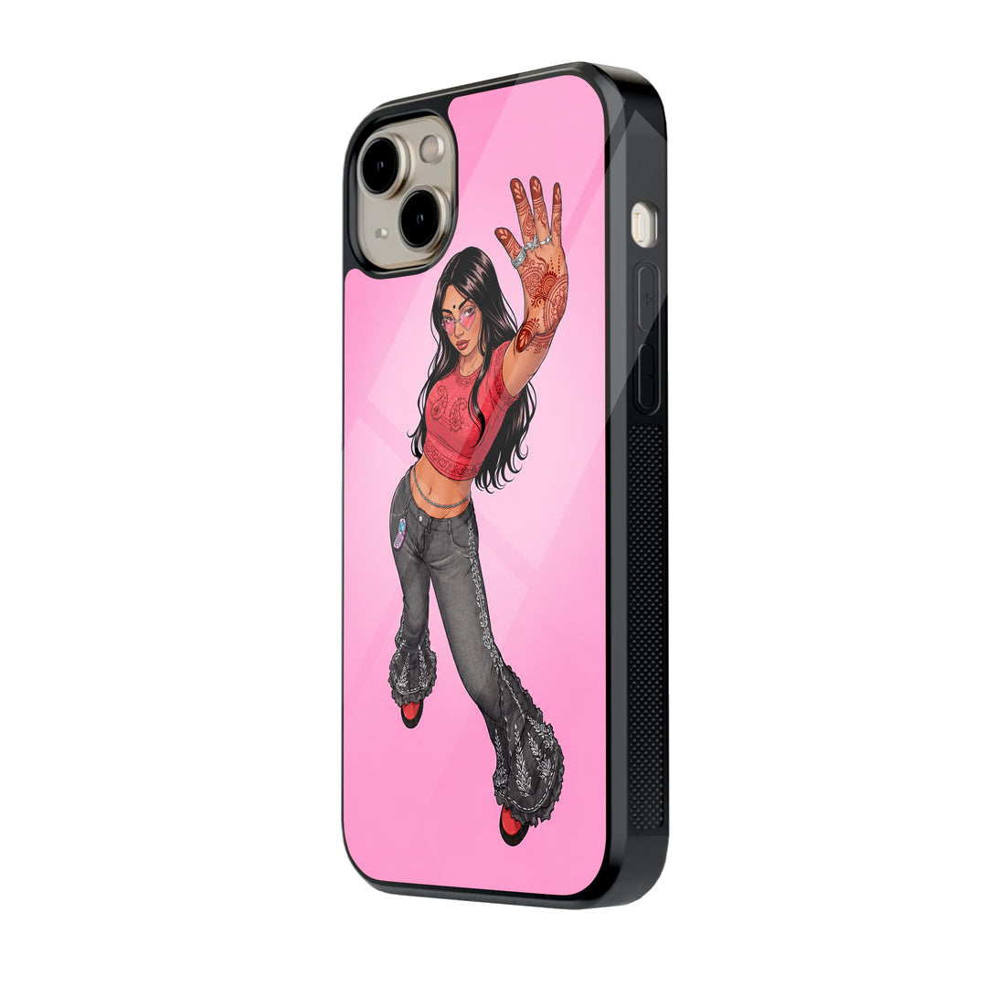 Henna Hand Y2K Fashion Muse iPhone case - side view