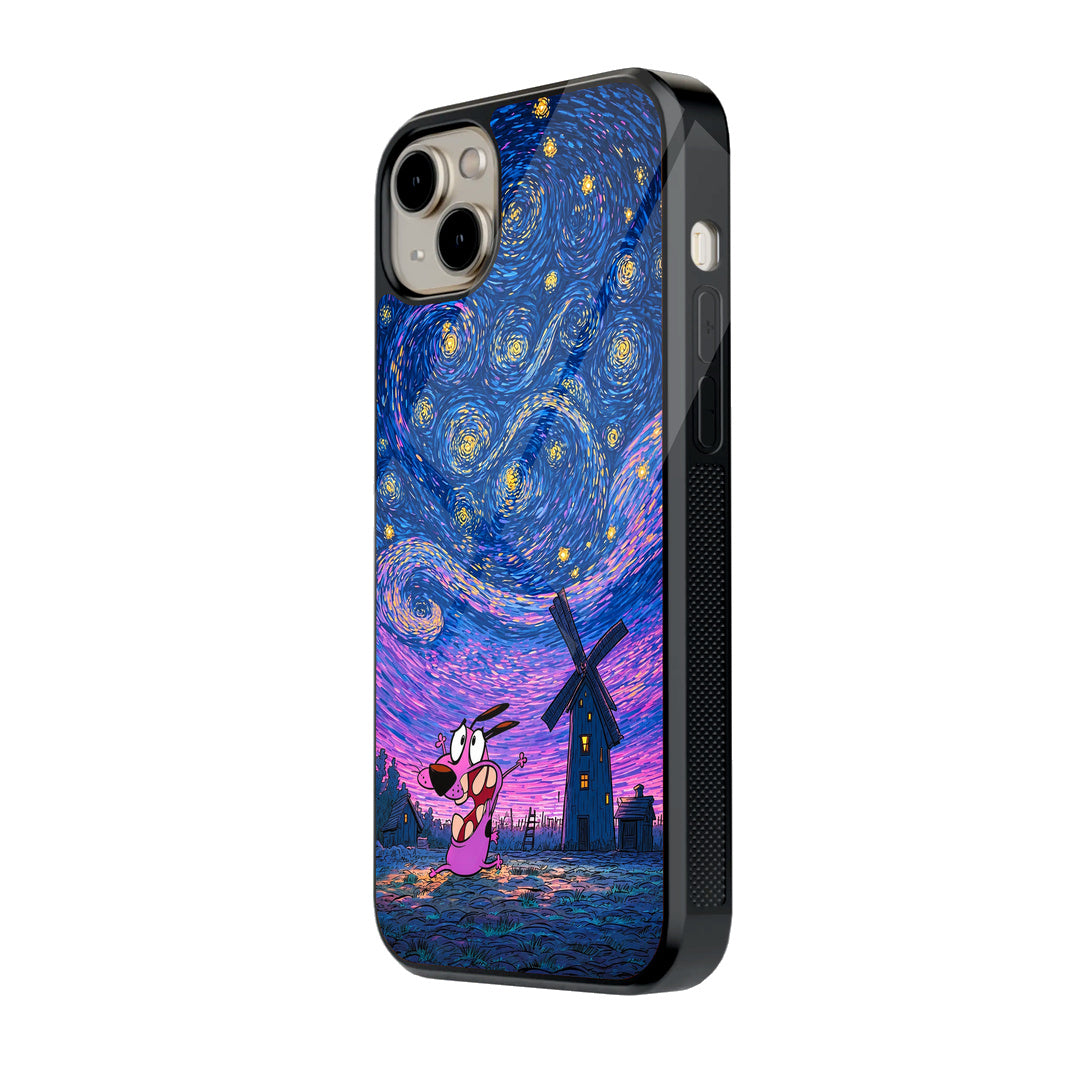 Courage Beneath The Starry Windmill iPhone case - side view