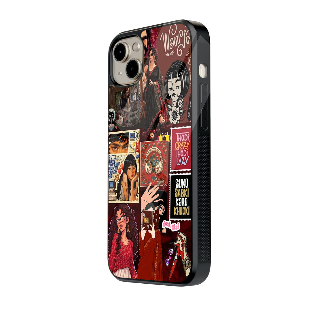 Desi Girl Collage iPhone case - side view