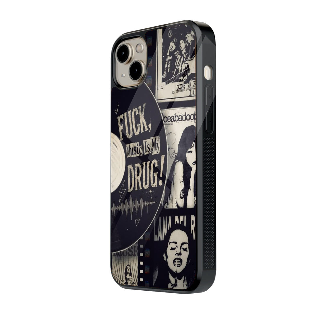 Music Is My Drug Collage iPhone case - side view