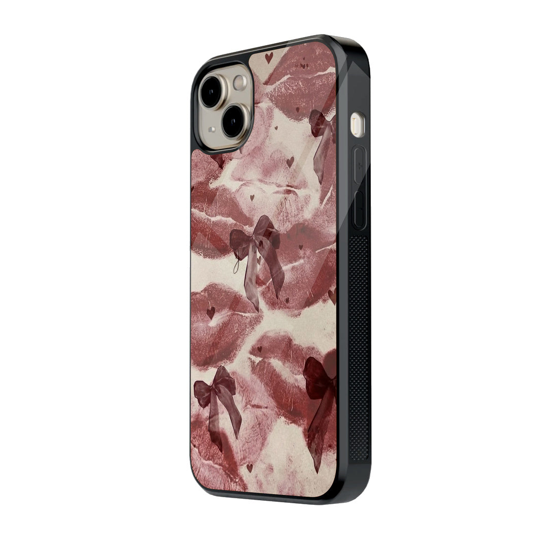 Lips Bows Pattern iPhone case - side view