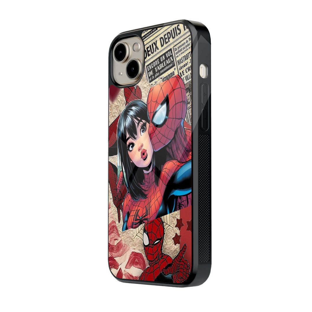 Spider Couple Collage iPhone case - side view