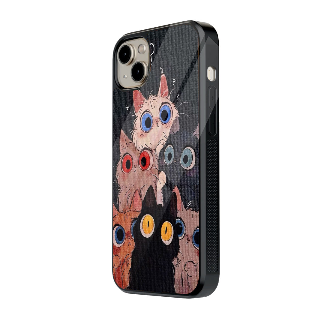 Wide Eyed Cats iPhone case - side view