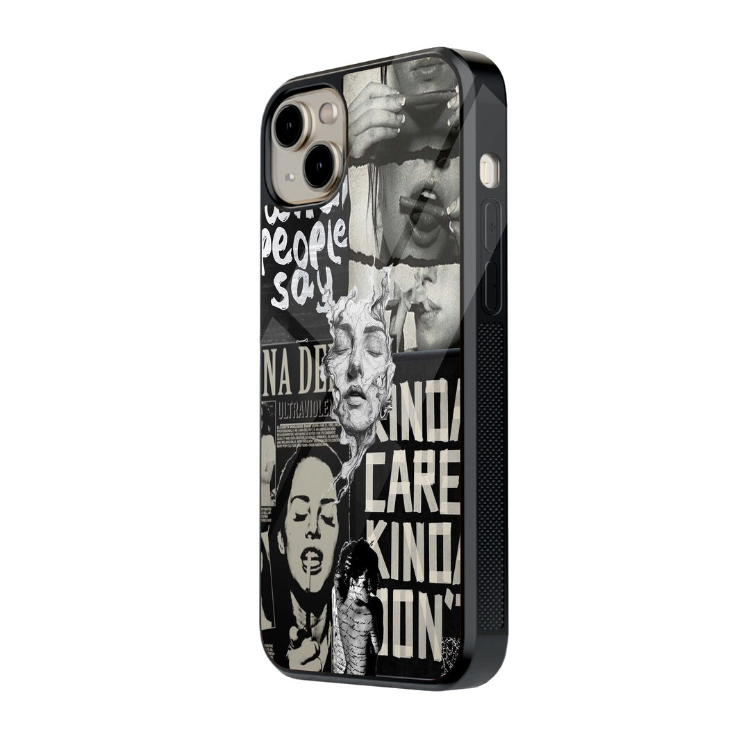 Blackwhite Quote Collage iPhone case - side view