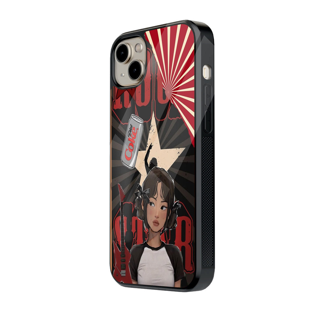 Rock Girl Collage iPhone case - side view