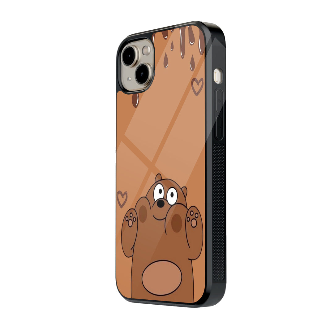 Chocolate Bear iPhone case - side view