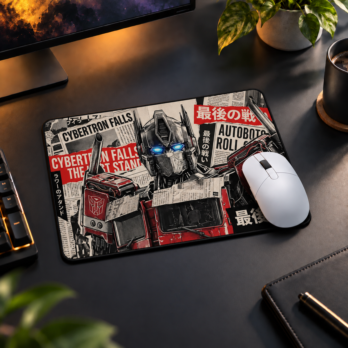 Optimus Prime Cybertron Superhero Mouse Pad - close-up artwork view