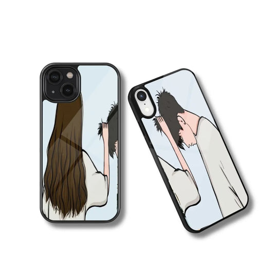Interconnected Character Couple Phone Case