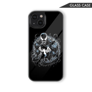 Venom Dark Symbiote Glass Phone Case – Superhero Marvel Comic Phone Cover