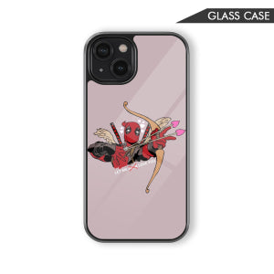 Deadpool Cupid Love Glass Phone Case – Funny Superhero Comic Phone Cover
