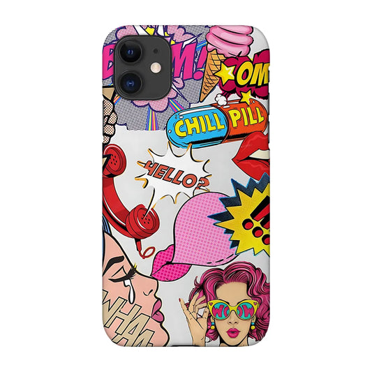 Chill Pill Pop Art: Vibrant Comic Style "Hello?" & "Chill Pill" Mashup Case