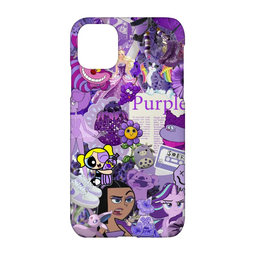 Purple Haze: Lavender Aesthetic Cartoon Collage Case