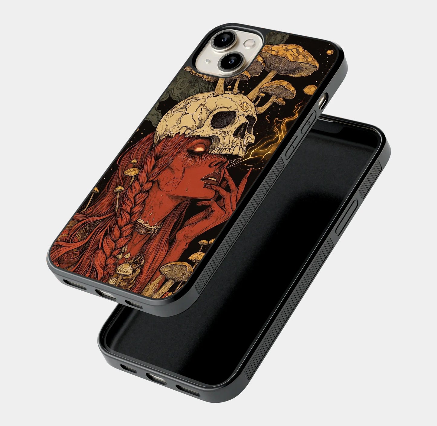 Gothic Harvest: Skull & Mushroom Aesthetic Glass Case