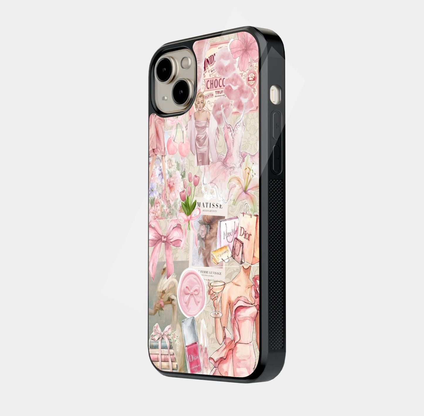 Pastel Dreamscape: Coquette Aesthetic Collage Glass Case