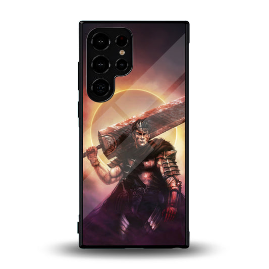 Premium Glass Case Featuring Epic Warrior in Sunset Battle Scene