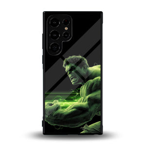 Hulk Black Edition Phone Case featuring a green Hulk-inspired figure on a sleek black phone case with powerful comic muscle detail