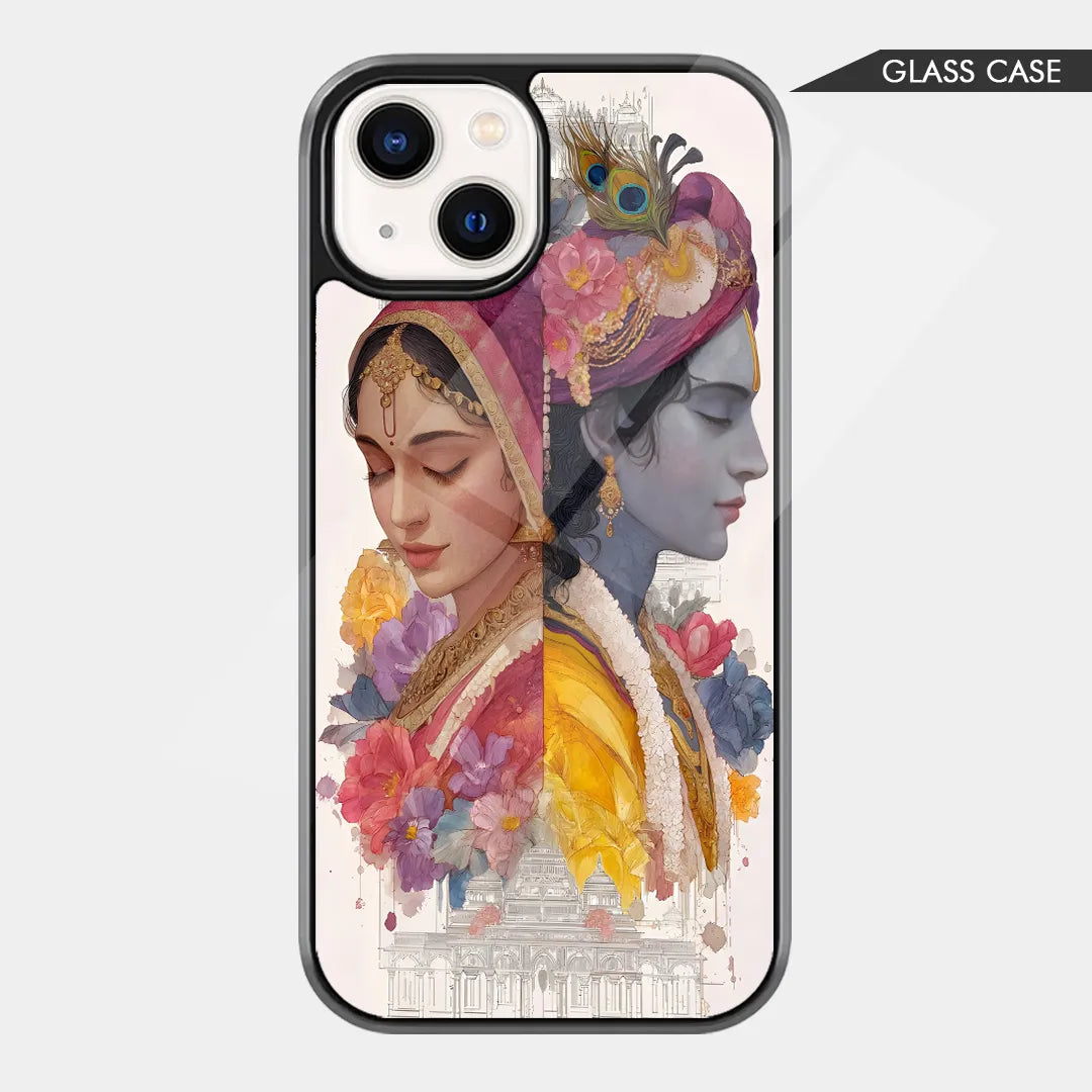 Aesthetic Radha Krishna HD Portrait iPhone Case
