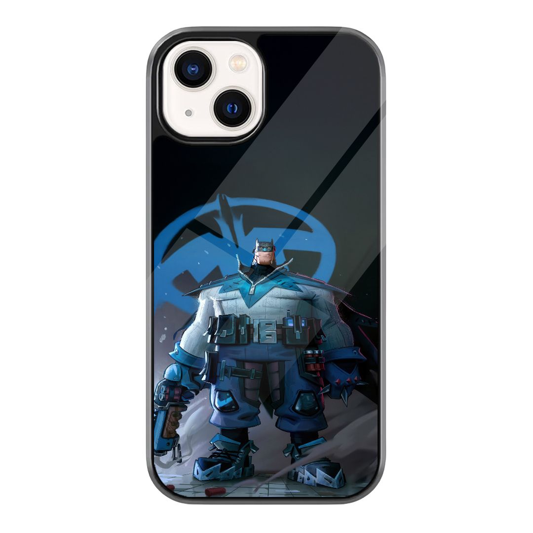 Batman Black Logo Phone Case featuring a dark Batman wordmark and caped silhouette composition in black and grey tones