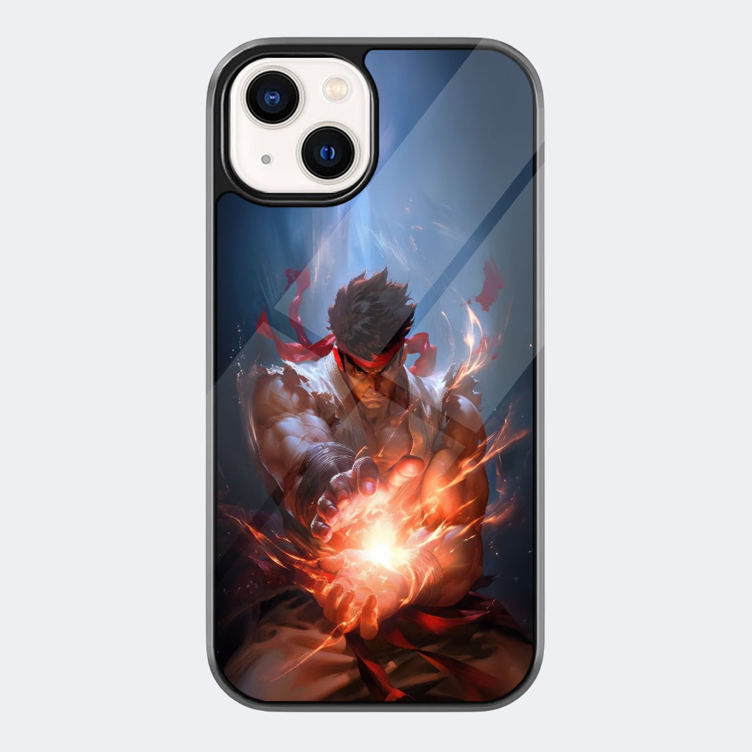 Spider-Man Neon Chest Emblem Phone Case featuring a close-up spider suit emblem glowing with red and blue neon lightning effects