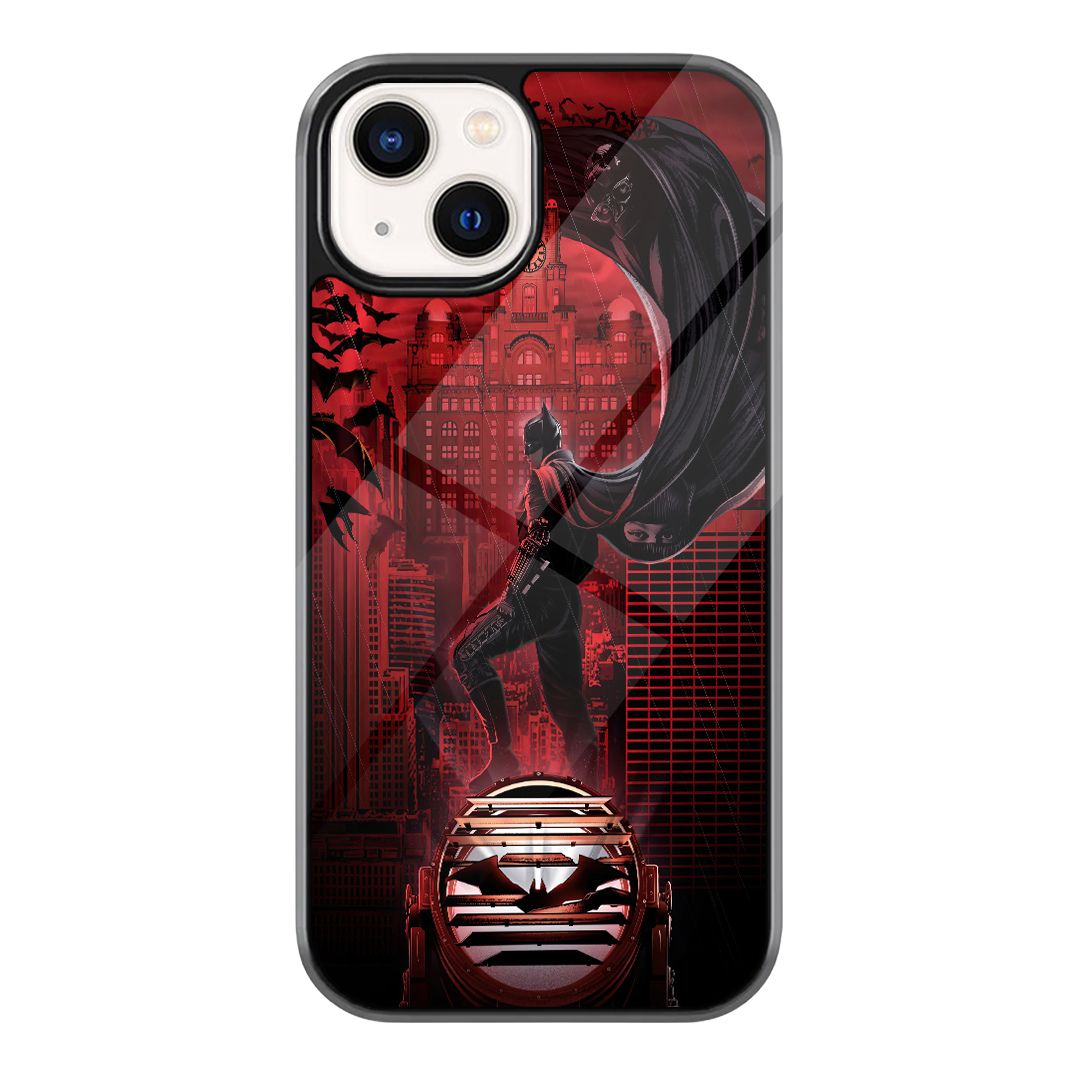 Spider-Man Red Action Phone Case featuring a red Spider-Man-inspired action pose with diagonal motion lines and bold comic energy