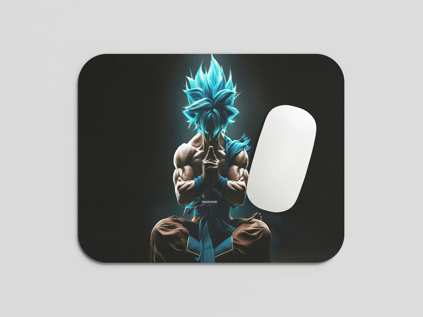 Dark Aesthetic Blue Super saiyan Mouse Pad