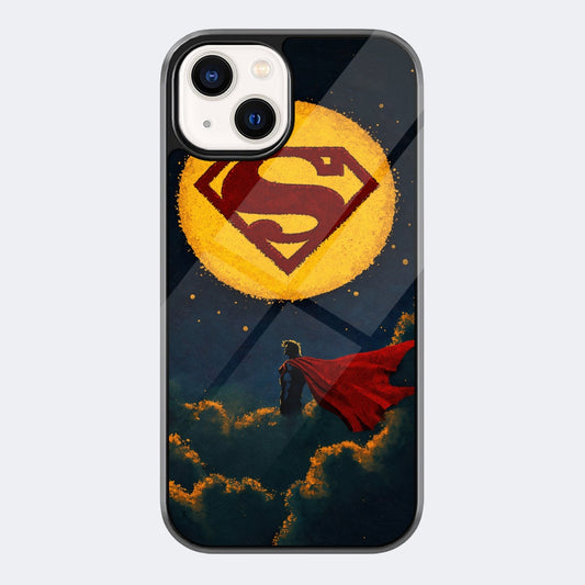 Superman Moon Logo Glass Phone Case – Superhero DC Comic Phone Cover