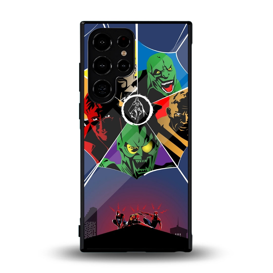 Spiderman Villains Multiverse Glass Phone Case – Superhero Comic Phone Cover