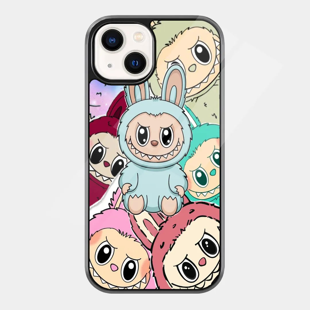 Vibrant Labubu Doll Face Close-Up Collage