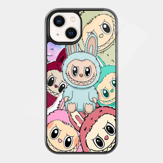 Vibrant Labubu Doll Face Close-Up Collage