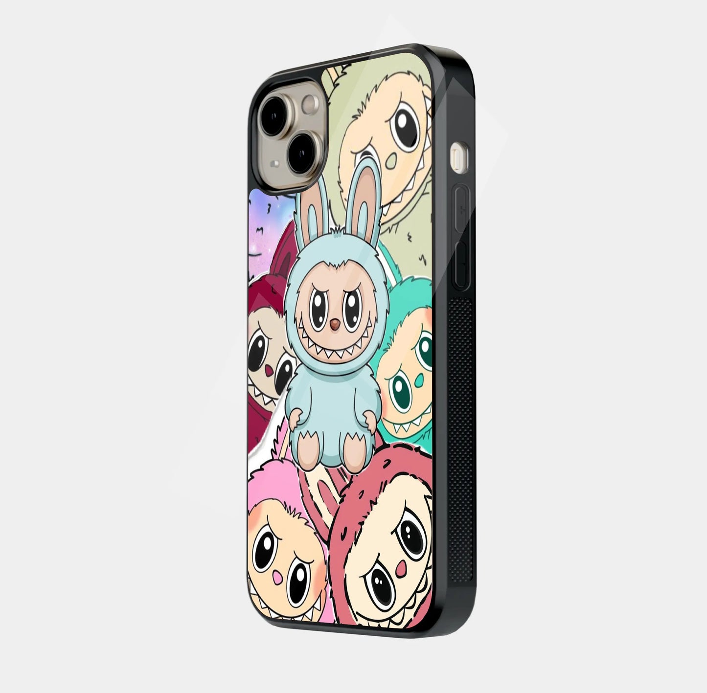 Vibrant Labubu Doll Face Close-Up Collage