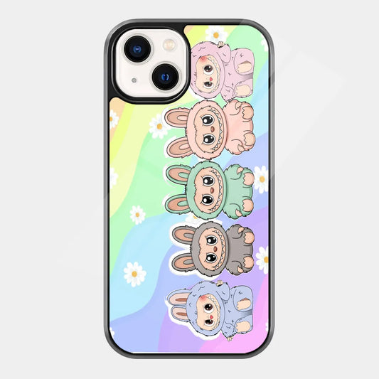 Pastel Rainbow Wave Labubu Doll Squad