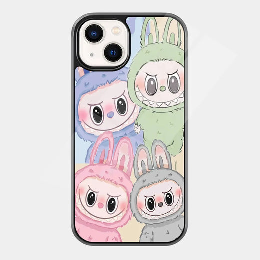 Labubu Cute Monster Glass Case featuring cute Labubu monster artwork on a premium matte glass phone cover