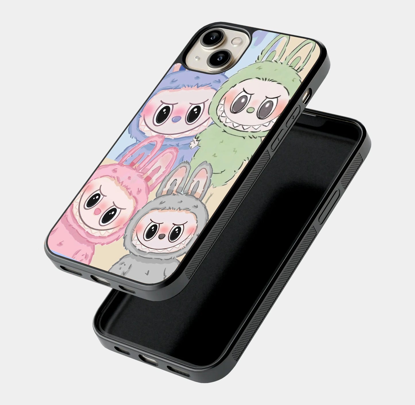 Cozy Scattered Labubu Doll Collage Pattern