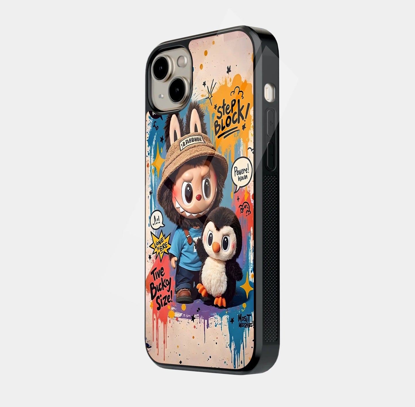 Street Style Labubu & Penguin Graffiti Art